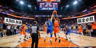 NBA比赛直播，太阳队与掘金队比赛现场